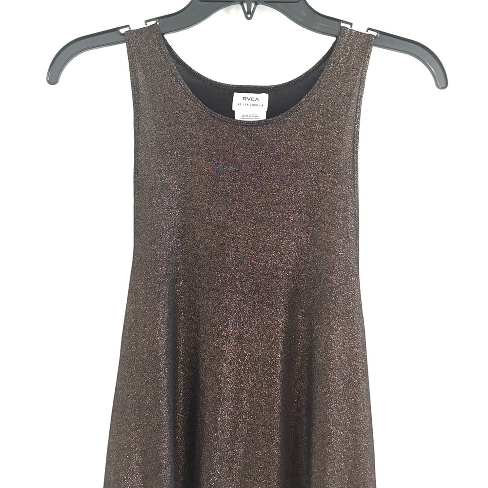 RVCA Size XS Metallic Brown Whimsy Sleeveless Indie Tank Top